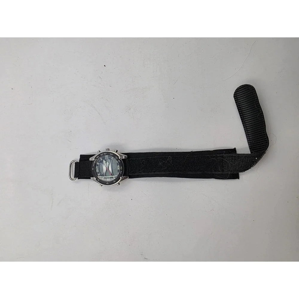Athletic Works Mens Ana-Digi Watch‎ Black Nylon Strap 3ATM Water Resistant 3338
